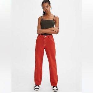 Levi's Women  Mid Rise Rust DAD UTILITY PANTS  Size 28 X 30